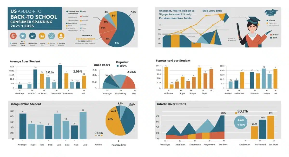Infographic detailing 2025 back-to-school spending trends and consumer insights