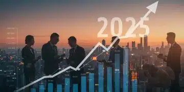 Professionals analyzing sales data and strategizing for 2025 Q1 revenue growth in the US market.