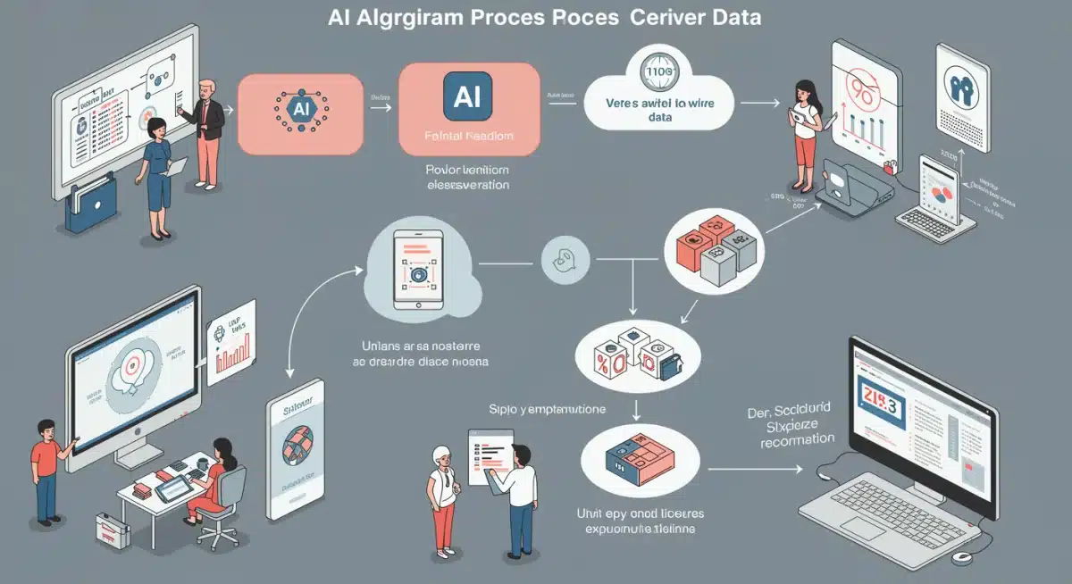 Infographic illustrating AI data processing for personalized consumer recommendations in the US market.