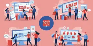 Diverse shoppers engaging in holiday retail, both online and in physical stores, demonstrating modern consumer behavior.