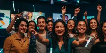 Consumers enjoying an immersive brand experience