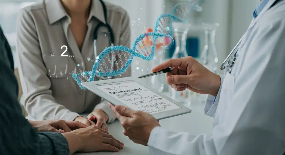 Doctor explaining personalized medicine to a patient using a tablet