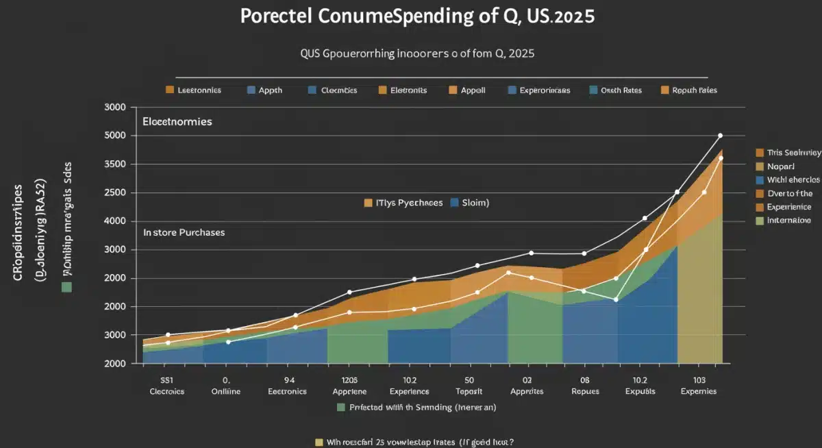 Infographic showing projected US consumer spending categories and growth for Q4 2025.