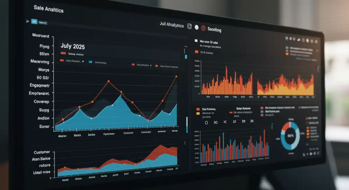 Sales analytics dashboard showing positive growth trends for July 2025
