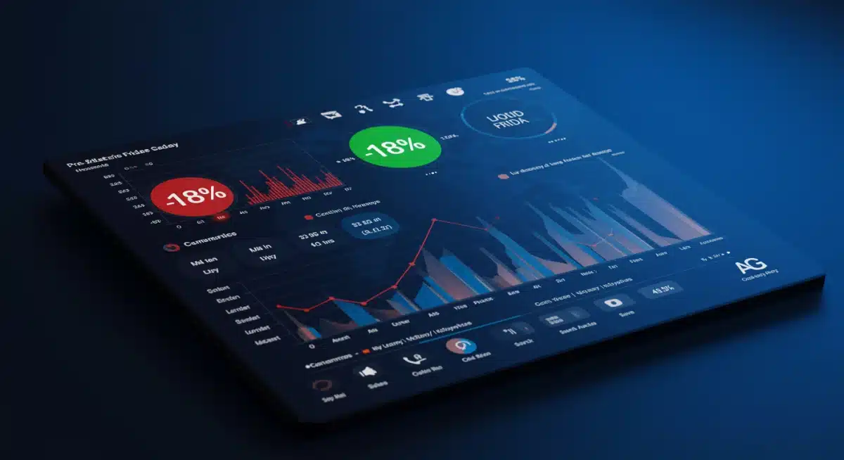 Sales dashboard showing 18 percent growth from pre-Black Friday promotions