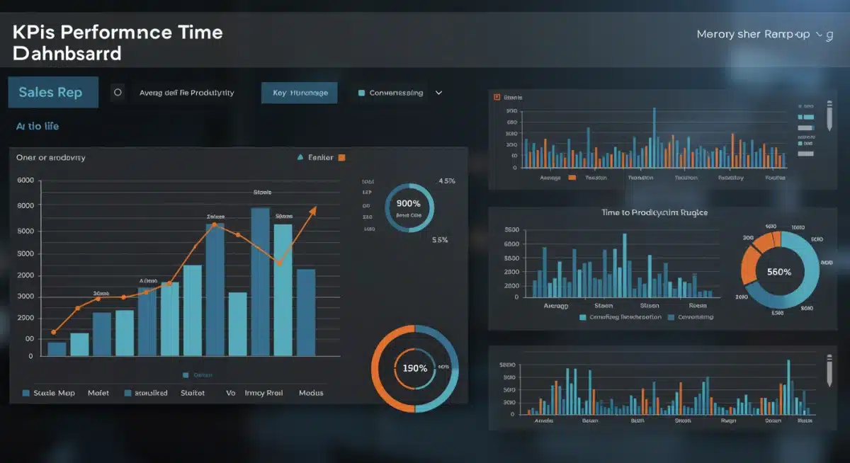Sales performance dashboard showing reduced ramp-up time for new representatives.