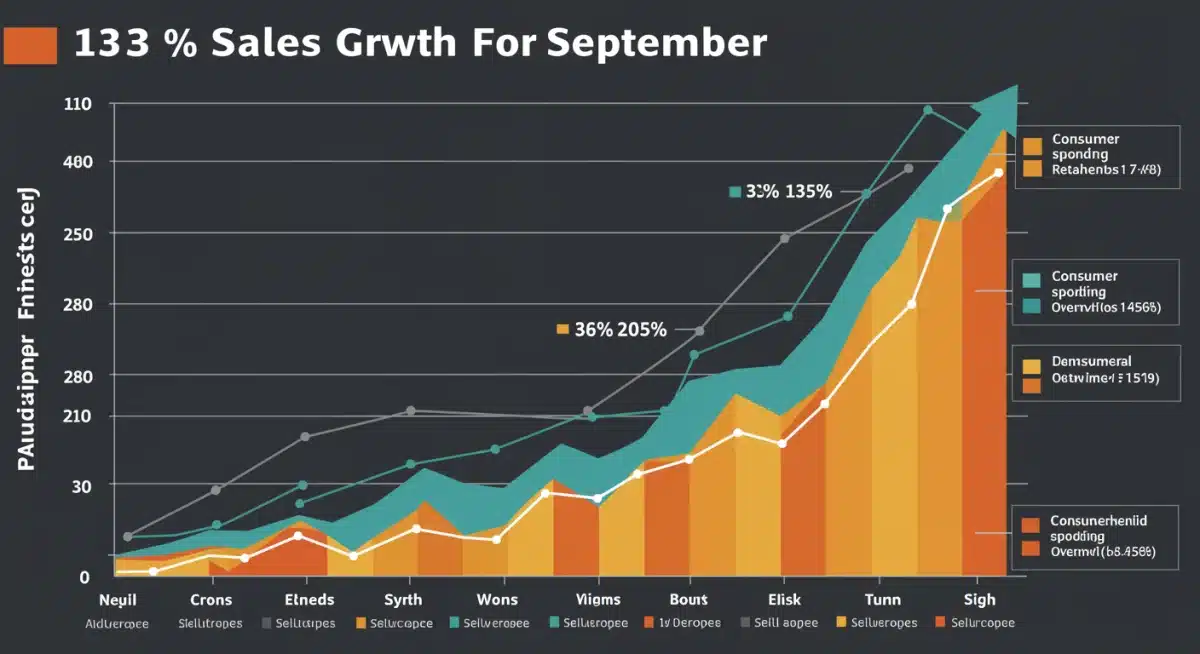 Infographic showing a 13% sales growth projection for September