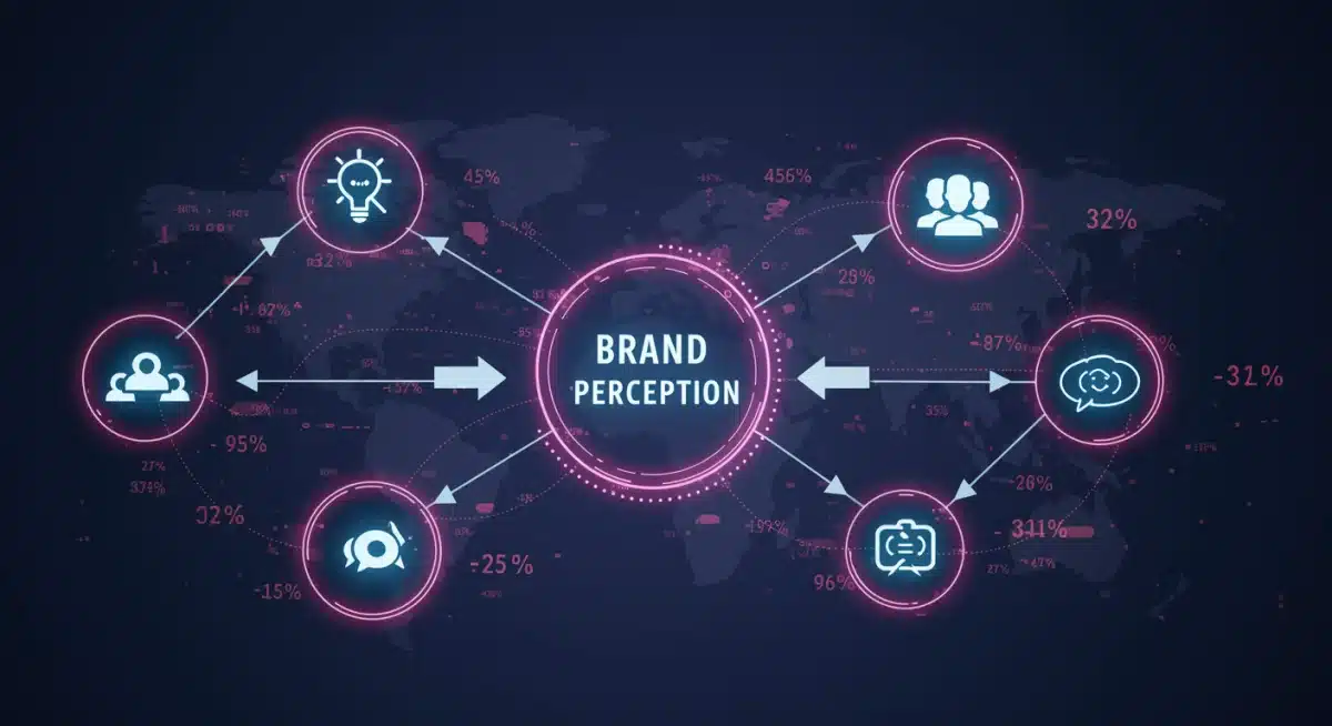 Infographic illustrating social media influence on brand perception.