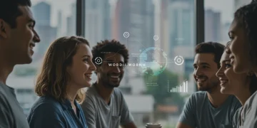 Diverse US consumers discussing products, symbolizing word-of-mouth marketing in 2025