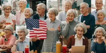 Diverse senior citizens enjoying life, symbolizing their significant spending power in the US market.